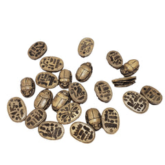 Egyptian Scarab Cabochon Set of 5 - Brown - Made in Egypt
