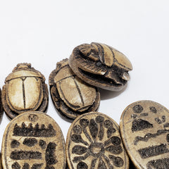 Egyptian Scarab Cabochon Set of 5 - Brown - Made in Egypt