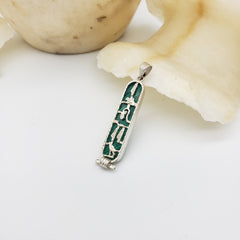 Diamond Cut Personalized GEMSTONE Cartouche Pendant - Made in Egypt
