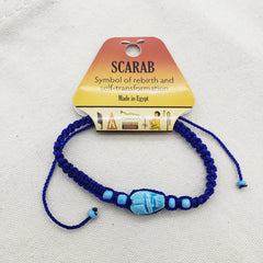 Egyptian Colorful Macramé Scarab Bracelet - Assorted Colors - 1 pcs