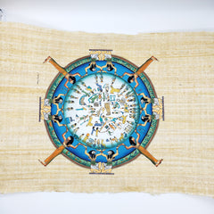 Ancient Egypt Astrological Calendar Papyrus Painting - Made in Egypt