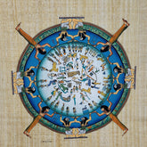 Ancient Egypt Astrological Calendar Papyrus Painting - Made in Egypt