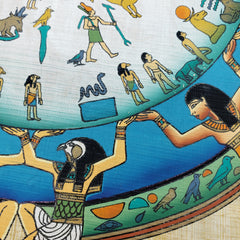 Ancient Egypt Astrological Calendar Papyrus Painting - Made in Egypt