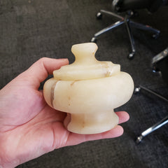 Egyptian Alabaster Jar with Removable Lid - 3.5" - Made in Egypt