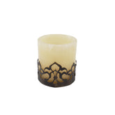 Egyptian Alabaster Votive Holder with Brass