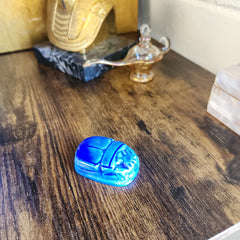 Egyptian Blue Scarab Bead - Extra Large Lapis - Made in Egypt
