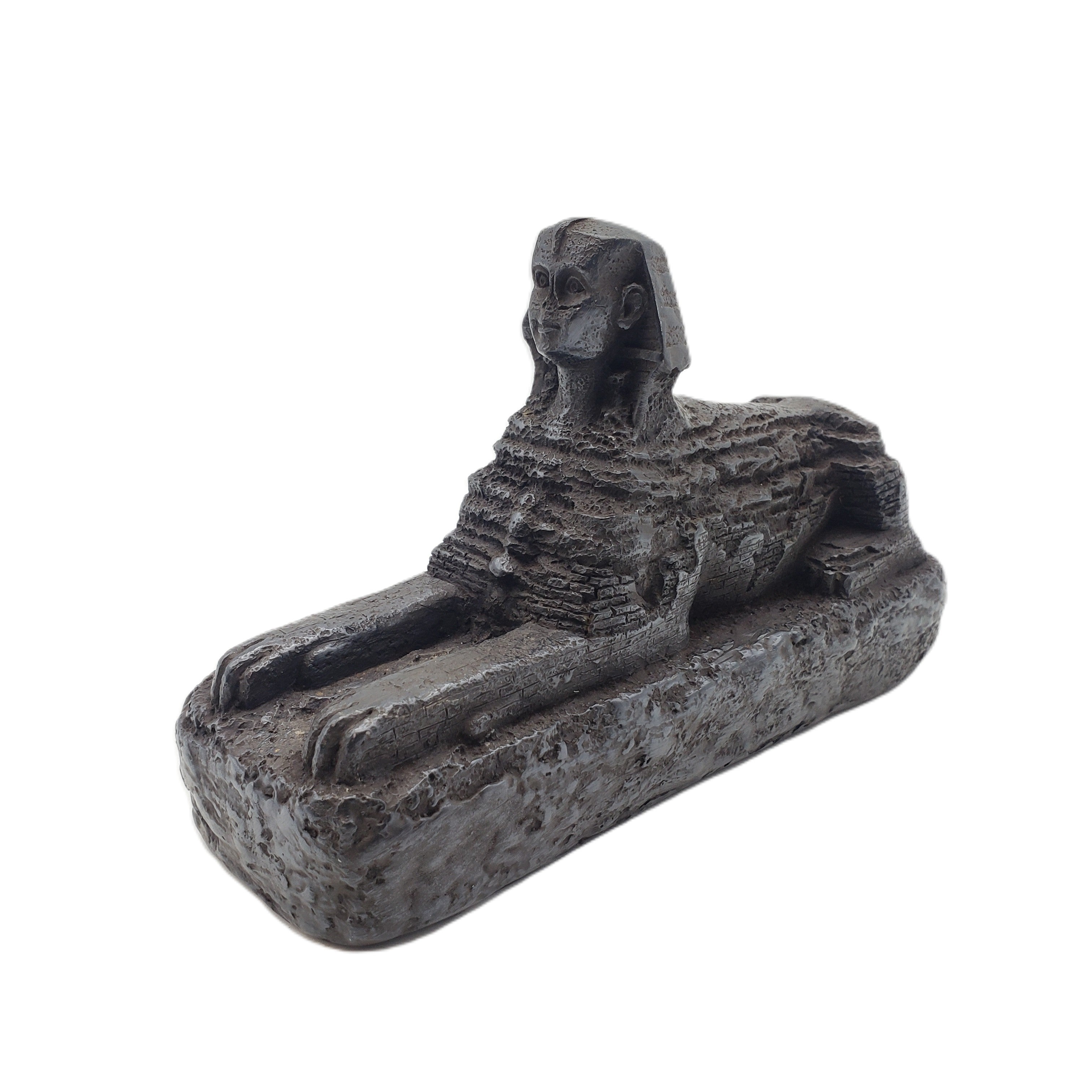 Statue of a sphinx on a white background