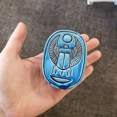 Egyptian Scarab Statue Blue - Made in Egypt
