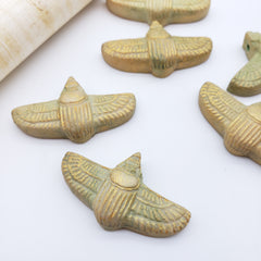 Winged Scarab Beads - Set of 6 - Made in Egypt