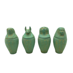 Egyptian Canopic Jar Set Patina - Made in Egypt