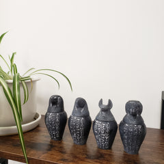 Egyptian Canopic Jar Set of 4 - Grey - Made in Egypt