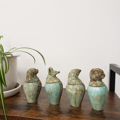 Egyptian Canopic Jar Set of 4 - Patina - Made in Egypt