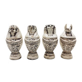 Egyptian Canopic Jar Set of 4 - Scarab Detail - Made in Egypt