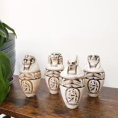 Egyptian Canopic Jar Set of 4 - Wadjet Detail - Made in Egypt