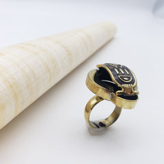 Egyptian King Tut Cartouche Ring - Adjustable Brass - Made in Egypt