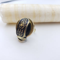 Egyptian King Tut Cartouche Ring - Adjustable Brass - Made in Egypt