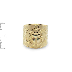 Egyptian Scarab Brass Cuff Bracelet - Gold Plated - Made in Egypt