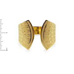 Egyptian Lotus Brass Cuff Bracelet - Gold Plated - Made in Egypt