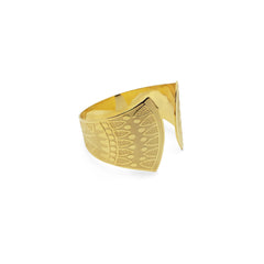 Egyptian Lotus Brass Cuff Bracelet - Gold Plated - Made in Egypt