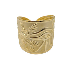 Egyptian Eye Brass Cuff Bracelet - Gold Plated - Made in Egypt