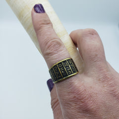 Egyptian Hieroglyphic Symbol Ring - Adjustable Brass - Made in Egypt