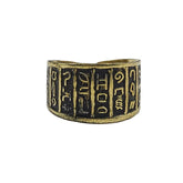 Egyptian Hieroglyphic Symbol Ring - Adjustable Brass - Made in Egypt