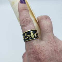 Egyptian Vulture Adjustable Brass Ring - Made in Egypt
