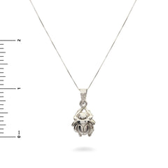 Egyptian Scarab Pendant Necklace - Made in Egypt - Sterling Silver