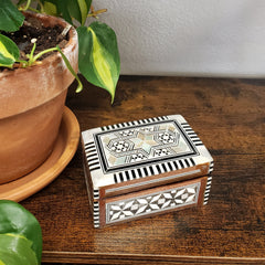 Egyptian Wooden Jewelry Box with "Mother of Pearl" Inlaid