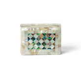 Egyptian Wooden Jewelry Box with Mother of Pearl Inlay - White Rectangle - Made in Egypt