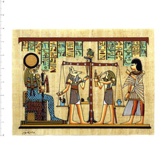 Egyptian Papyrus Painting Judgement Scene - Made in Egypt