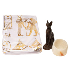 Altartuch/Schal mit ägyptischen Mondphasen – Hergestellt in Ägypten