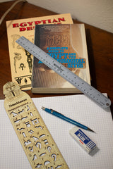 Wooden Hieroglyphic Stencil/Ruler - Egyptian King Tut - 12"