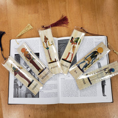 Egyptian Papyrus Bookmark Gods/Goddesses - Set of 12 - 8"
