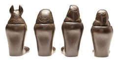 FOOTED CANOPIC JARS BLACK MATTE - SET OF 4 - 4"