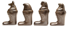 FOOTED CANOPIC JARS BLACK MATTE - SET OF 4 - 4"