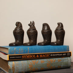 Ägyptische Kanopenstatuen, 4er-Set, Schwarz, Hergestellt in Ägypten