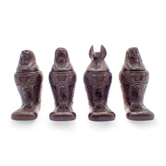 Egyptian Canopic Jars Statue Set of 4 - Black - Made in Egypt