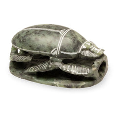 Soapstone Scarab Statue Natural Green - Made in Egypt
