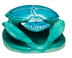 HAND-CARVED SOAPSTONE SCARAB 3.5"