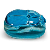 Egyptian Blue Soapstone Scarab Statue - Made in Egypt