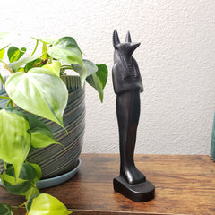 Egyptian God Anubis Mummy Statue - Black 12"