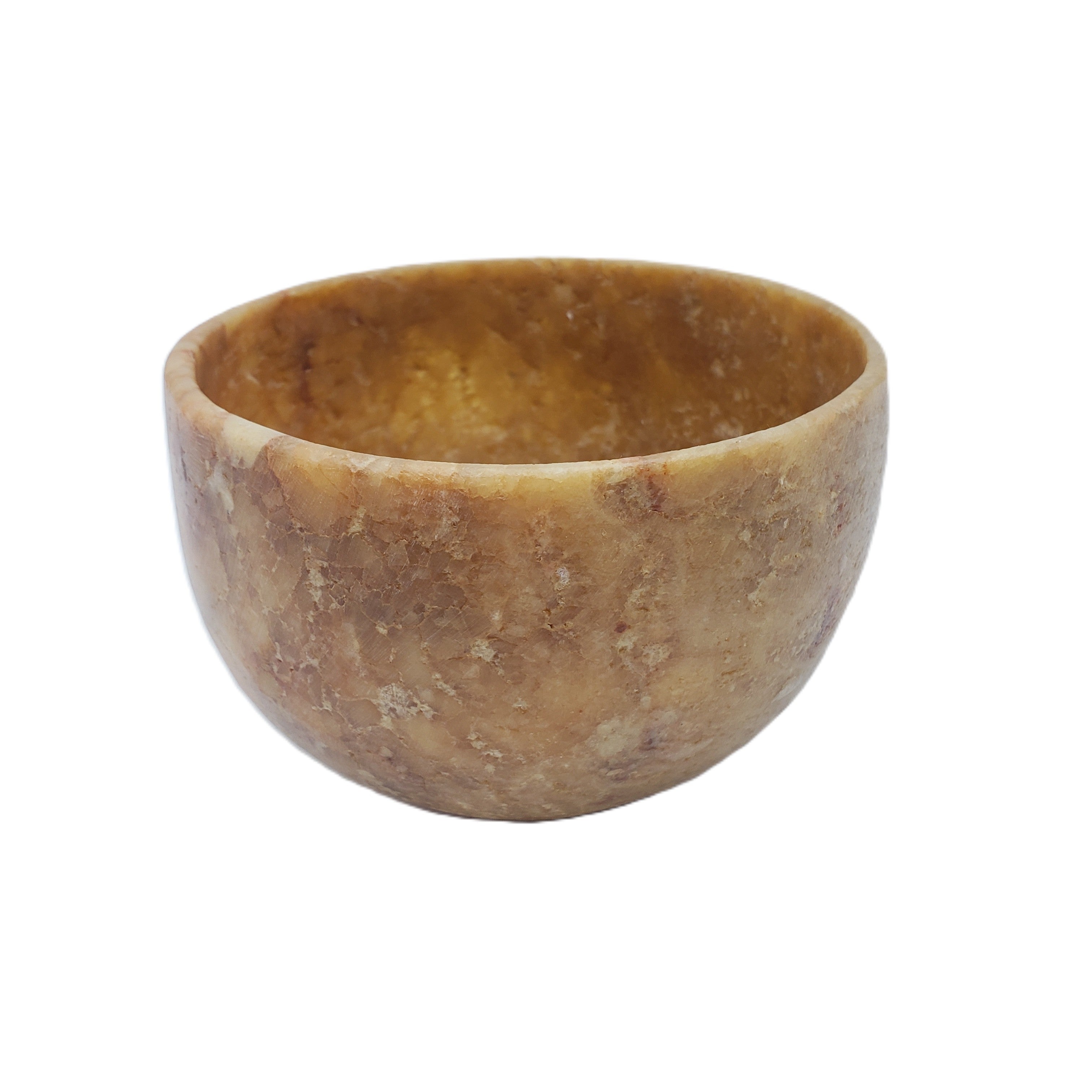 Brown stone bowl on a white background