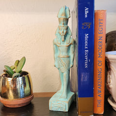 Egyptian Ramses with Crown Statue Patina- Made in Egypt