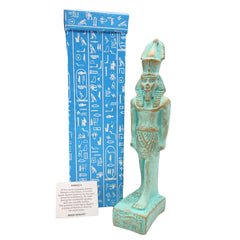 Egyptian Ramses with Crown Statue Patina- Made in Egypt