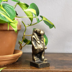 STANDING HIPPO - BRONZE FINISH - MADE IN EGYPT
