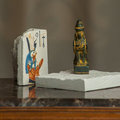 Egyptian God Horus Statue - Antique Gold - Made in Egypt
