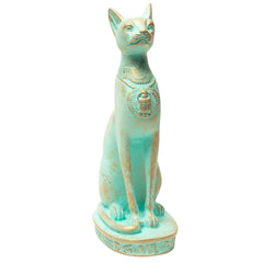Egyptian Bastet Cat Statue Small - Patina - Made in Egypt