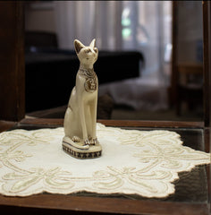 BASTET CAT STATUES - WHITE