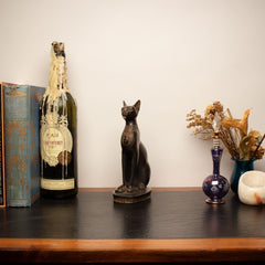 Egyptian Bastet Cat Statue Medium - Black - Made in Egypt